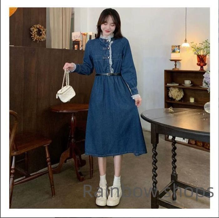 春ワンピース ロング丈