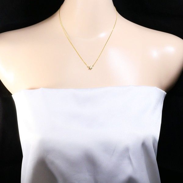 ギフト K18YG ネックレス necklace ダイヤ 0.16 総重量約2.4g 約40cm 引き立つ
