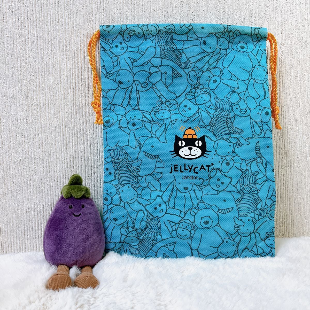 新品タグ付き・純正袋付き】🍆Jellycat なすのぬいぐるみキー