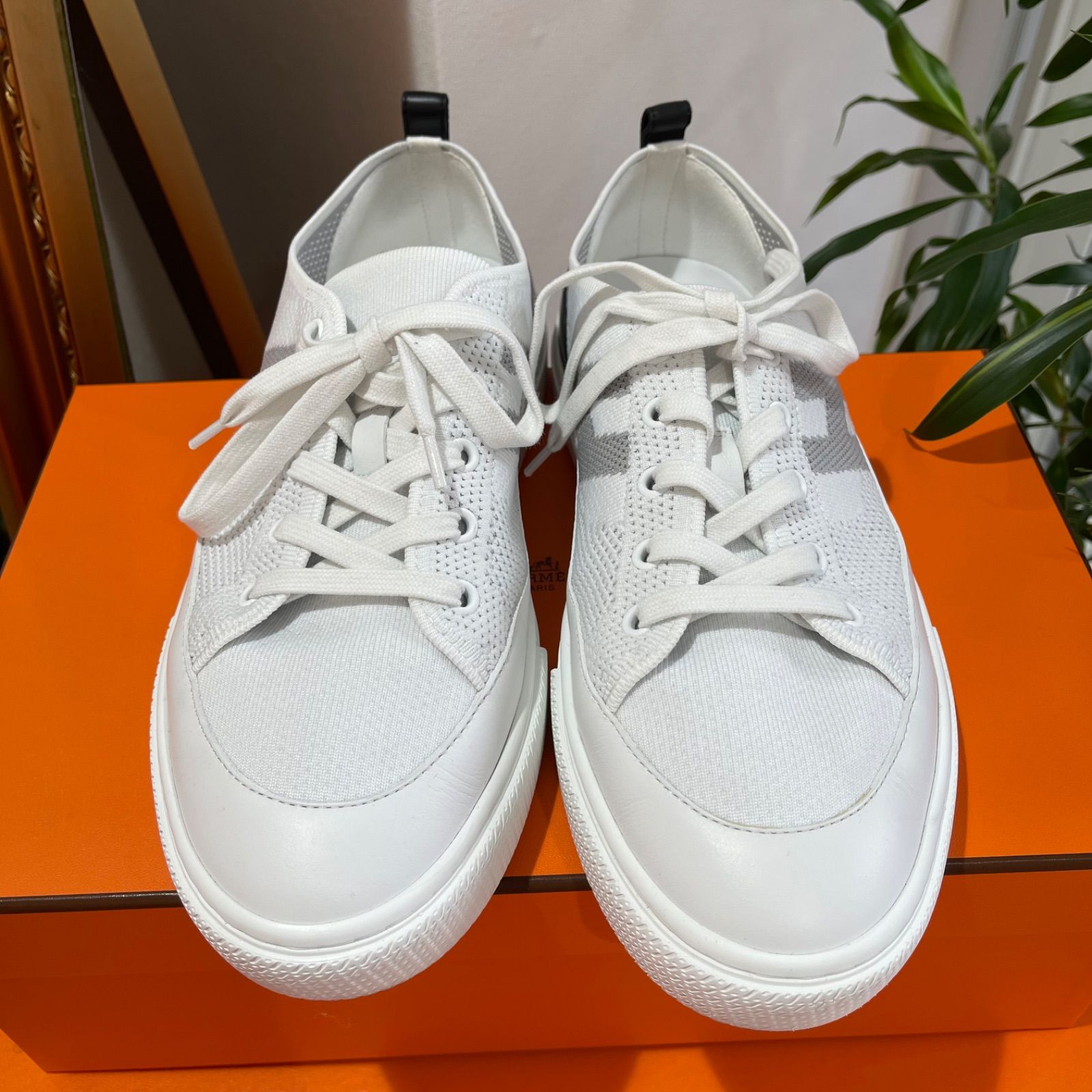 極美品】HERMES エルメス メンズ スニーカー ディープ 41 ニット 