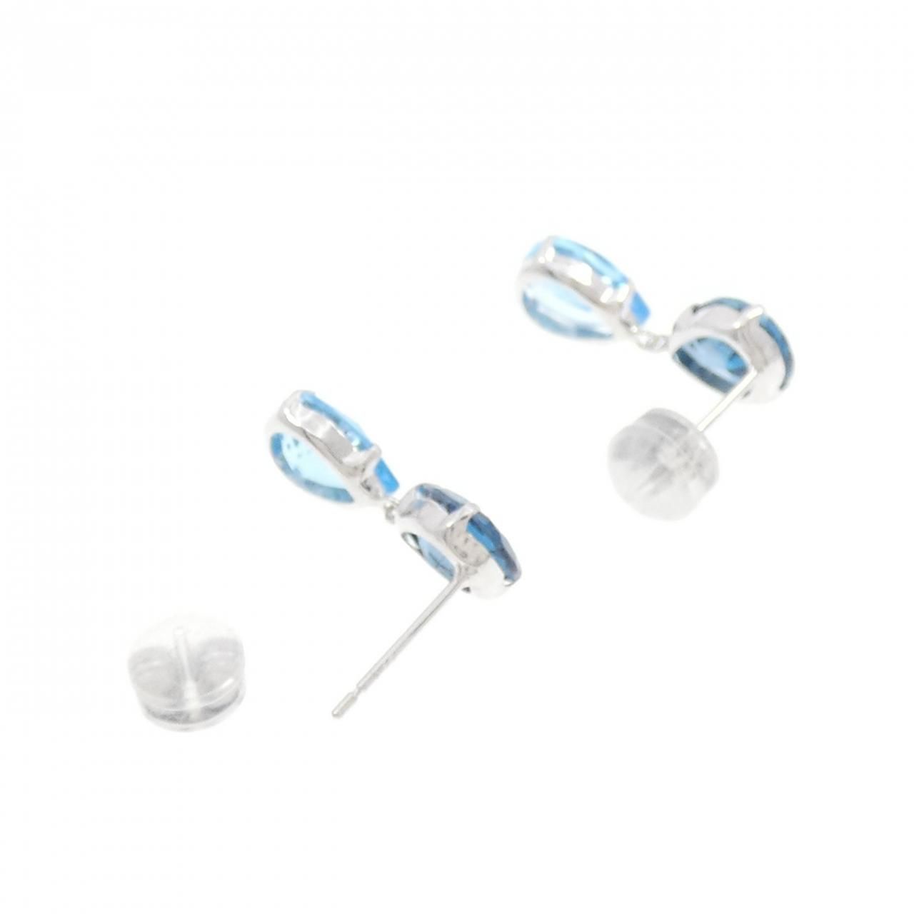 K18WG ブルートパーズ ピアス 4.80CT - メルカリ 