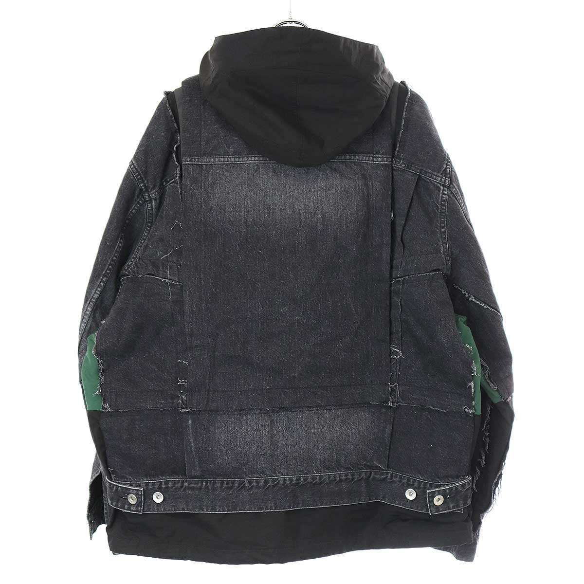 sacai デニムドッキングブルゾン21aw ブラック/グリーン