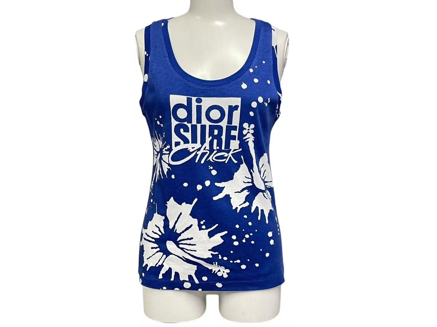 CHRISTIAN DIOR クリスチャンディオール Galliano ガリアーノ SurfTop サーフトップ タンクトップ ブルー サイズ38 4b000559