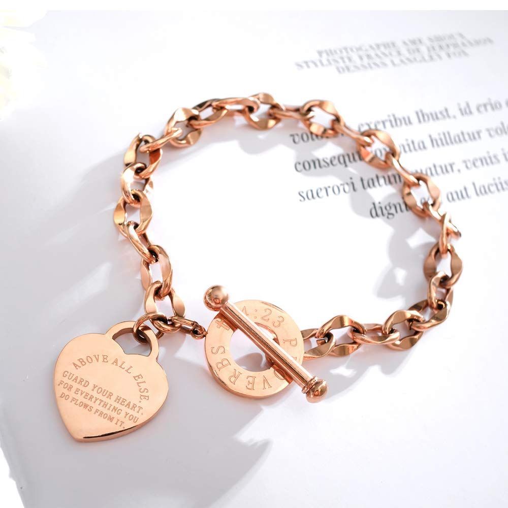 在庫処分】リング ハート 刻印 チタン ロック 18K 喜平チェーン