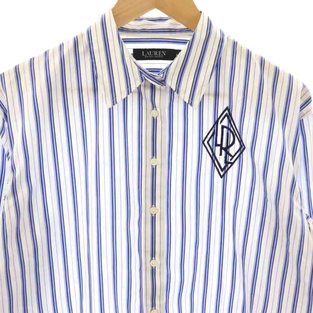 Ralph Lauren 刺繍　ストライプ　長袖　シャツ　ワイシャツ POLO RALPH LAUREN 未使用品 ラルフローレン シャツ 長袖 ボタン