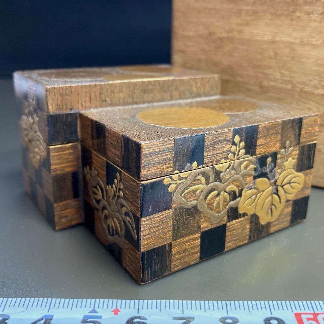 時代 上蒔絵香合 木 47g 本Y5-0517 トサコサ