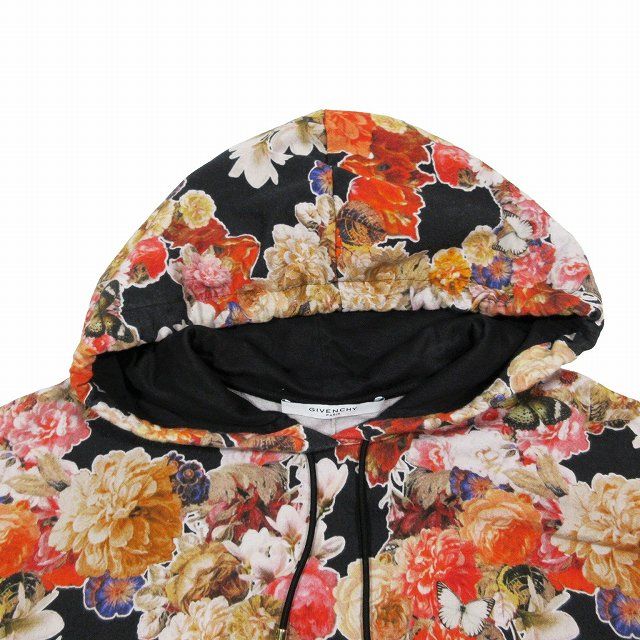 美品 ジバンシィ GIVENCHY 花柄 ノースリーブ フレンチスリーブ スウェット パーカー プルオーバー カットソー フローラルプリント M  マルチカラー/5 レディース ☆AA★