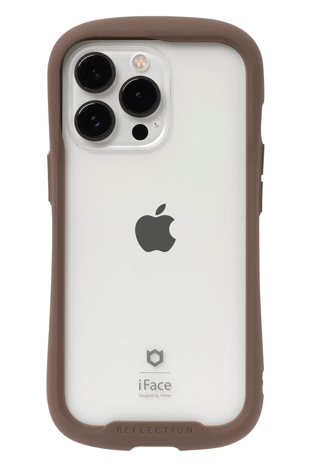 数量限定】Reflection iFace iPhone 13 Pro ケース クリア 強化ガラス ブラウンアイフェイス アイフォン 13プロ カバー  透明 耐衝撃 米国MIL規格取得 ストラップホール付き