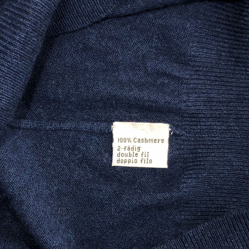 nulu Vネック カシミヤ ニット セーター ネイビー (レディース L) 中古 古着 S4006 nulu Vネック カシミヤ ニット セーター ネイビー (レディース L