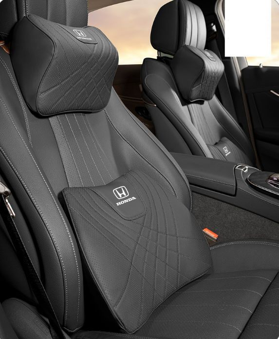 【新品未使用】ホンダ（HONDA）ネックパッド 腰クッション 車用 背もたれクッション ネックピロー ヘッドレスト ナッパレザ