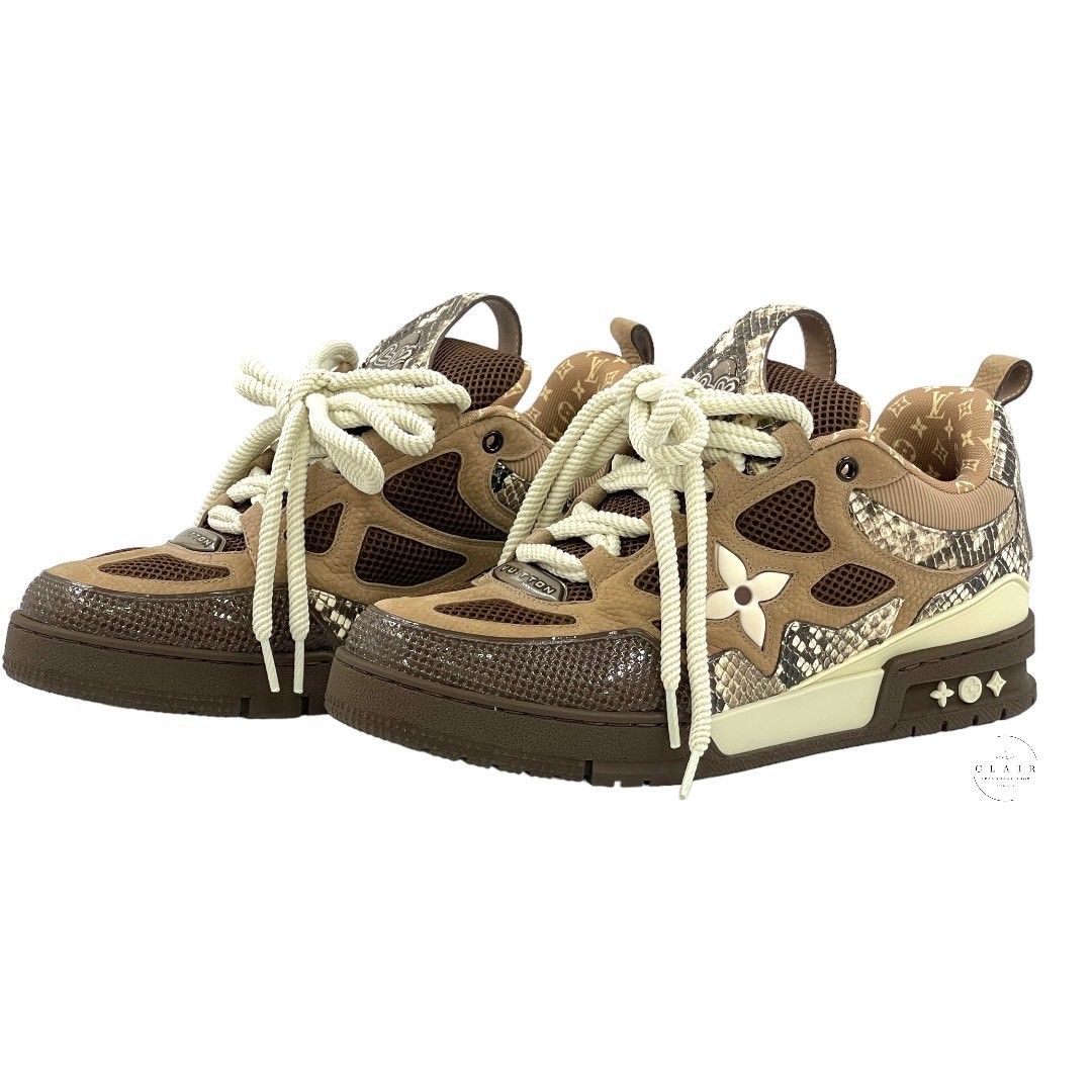 ルイヴィトン スケート・ライン パイソン風レザー スニーカー 靴