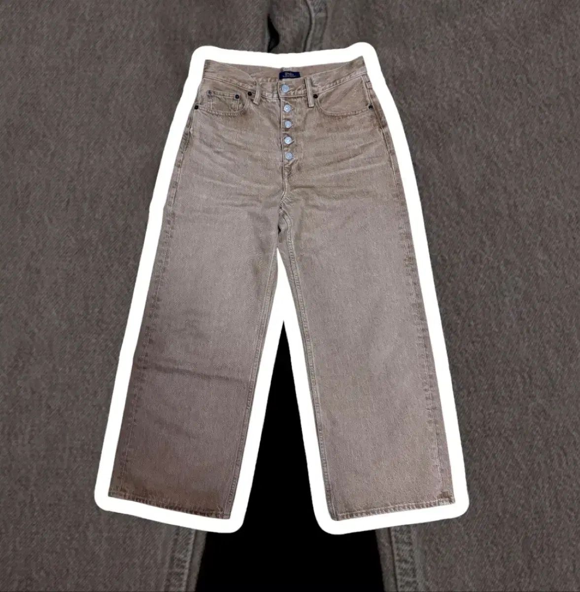 ポロ Ralph Lauren ラルフローレン ボタン ワイド デニム パンツ 26