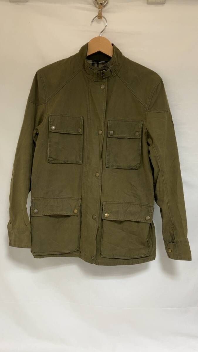 Belstaff オイルドジャケット サイズ42 カーキ 内側チェック