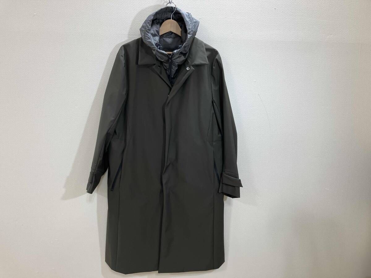 DESCENTE デサント フーデッド中綿ライナー付きステンカラーコート ステンカラーコート コート 中綿ライナー脱着型3way カーキグリーン L