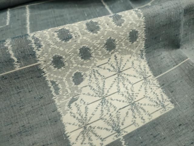 平和屋着物＊夏物 紗紬 吉祥格子文 正絹 逸品 DAAS1926ud