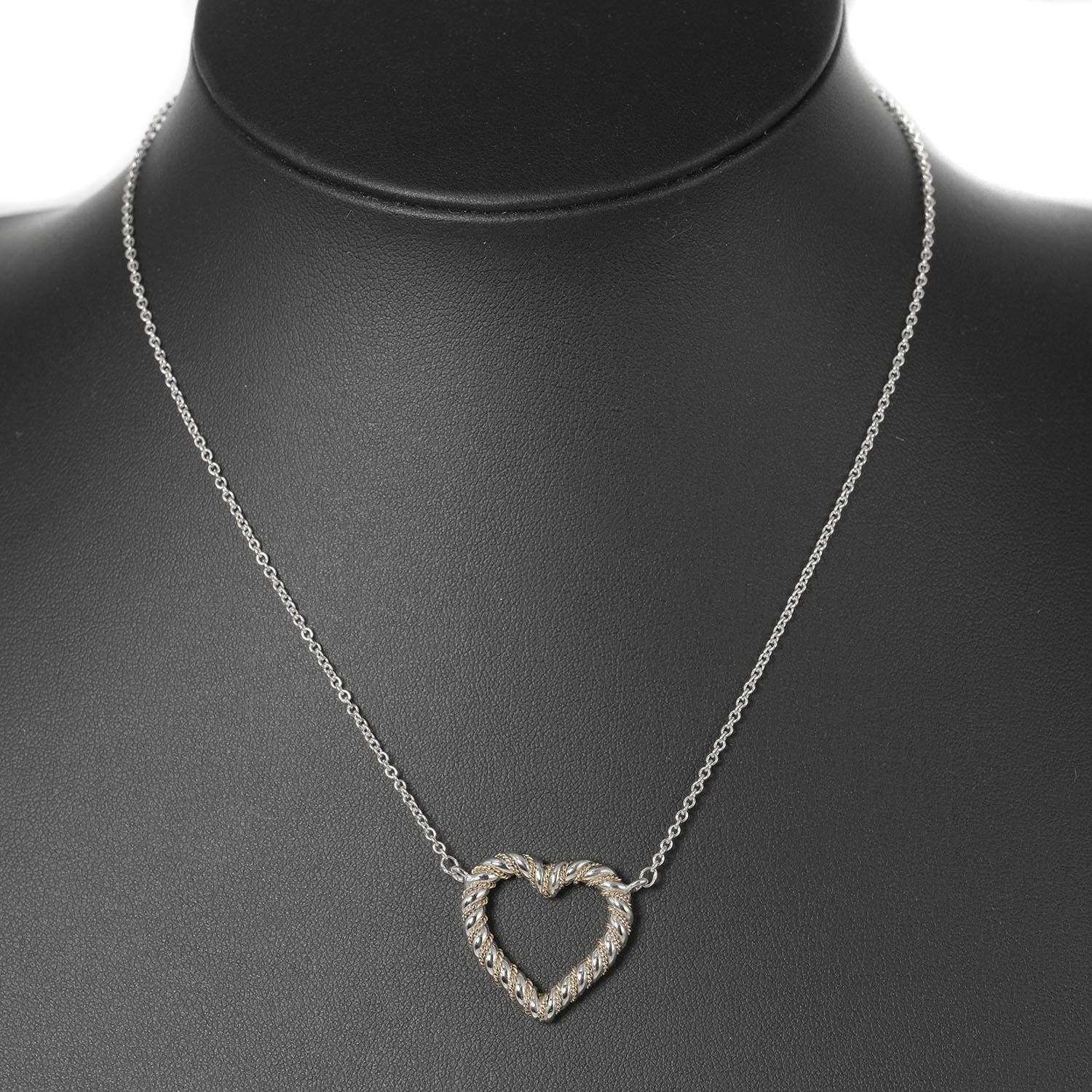 ティファニーTiffanyツイストハートネックレスK14×シルバー925 ツイストハートネックレス シルバー ヴィンテージ|ティファニー