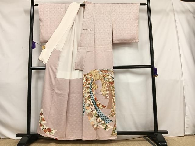 平和屋着物□豪華色留袖 駒刺繍 束ね熨斗文 金彩 三越扱い 正絹