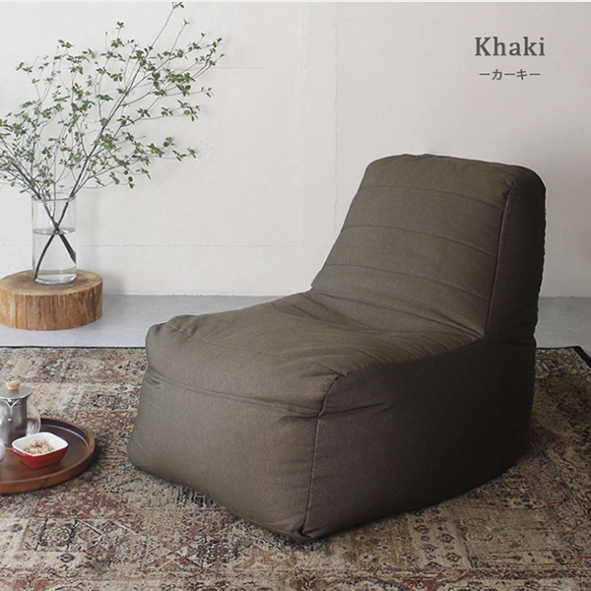 L 新品 ビーズクッション カーキ ビーズソファ コンプ 北欧 フロア 1人用 A 新品 ビーズクッション カーキ ビーズソファ コンプ 北欧 フロア 1人