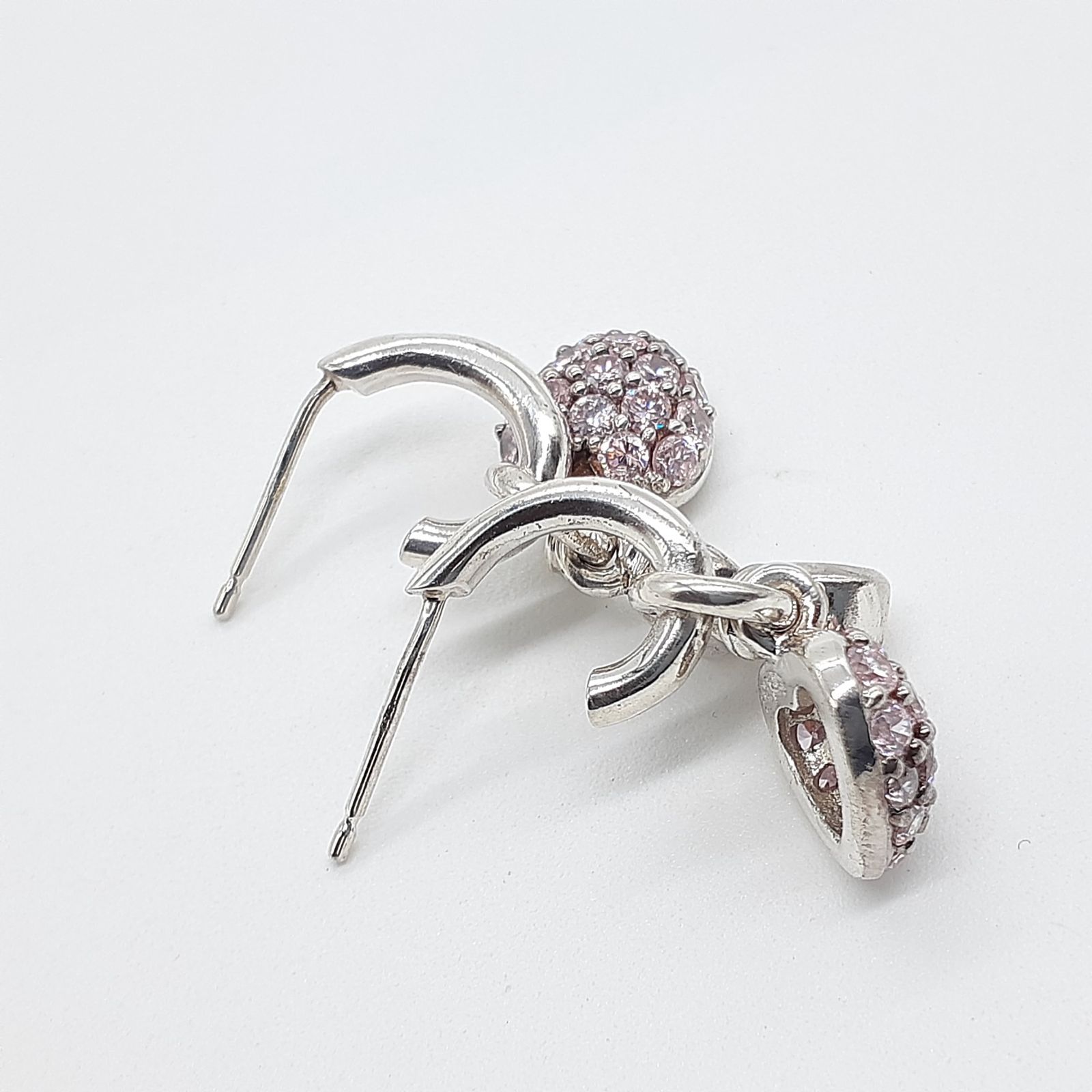 Folli Follie フォリフォリ シルバーピアス ハート ピンクジルコニア 