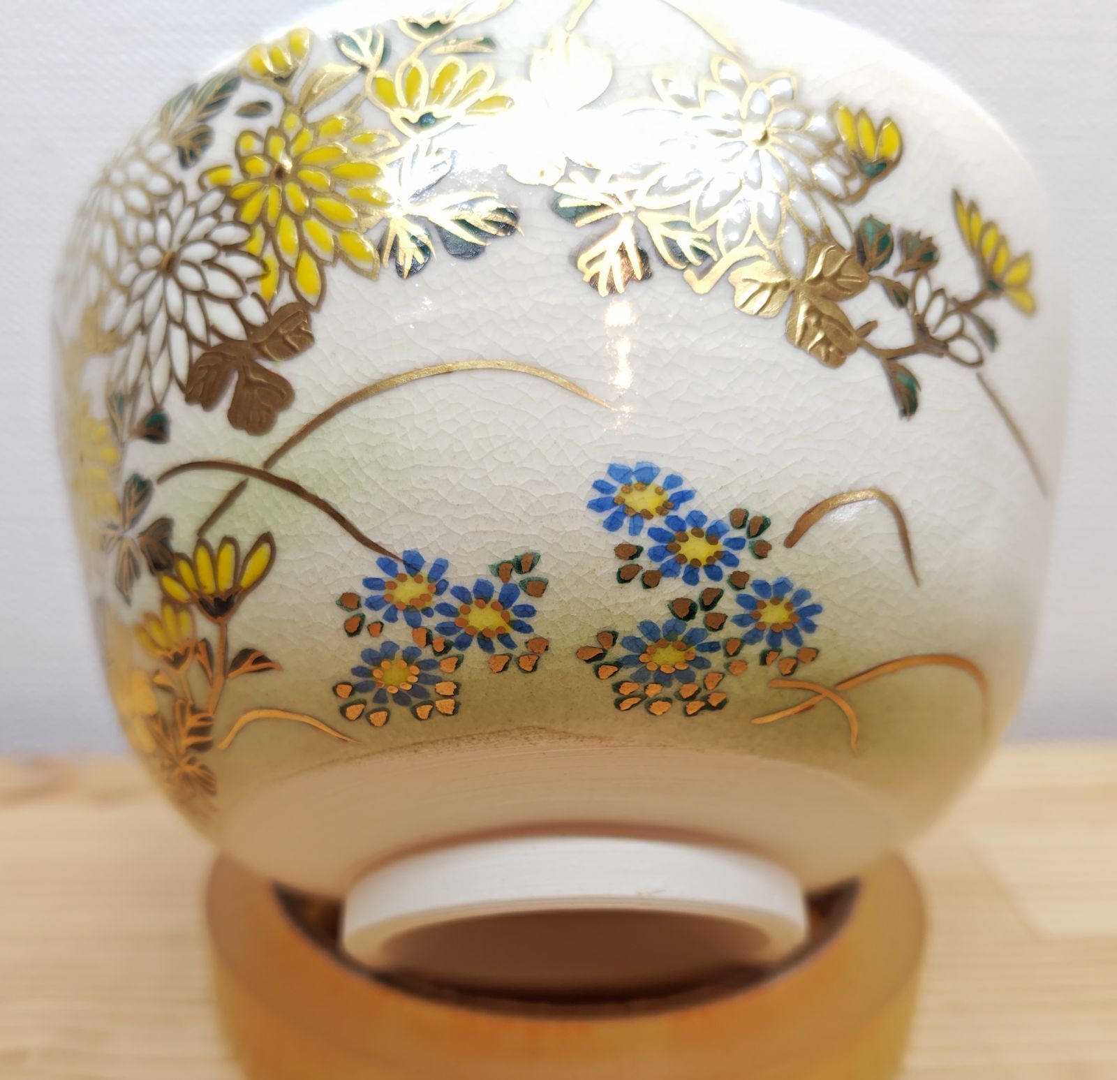 逢絢亭・新品】茶道具 茶碗 京焼 仁清 菊の図 富永玄山 共箱入り