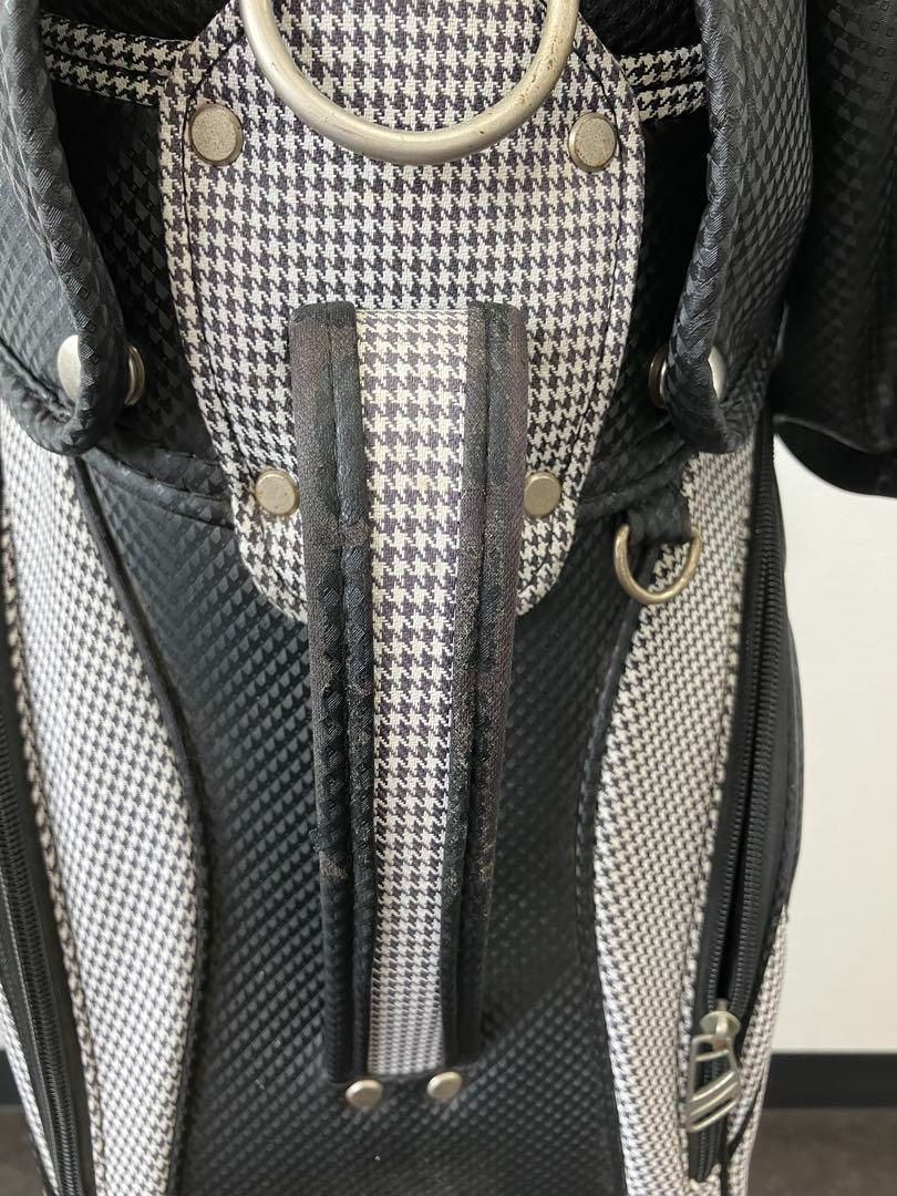 値下！XXIO ダンロップ　キャディバッグ スタンド型　千鳥柄　モノトーン　白黒 値下！XXIO ダンロップ キャディバッグ スタンド型 千鳥柄 モノトーン