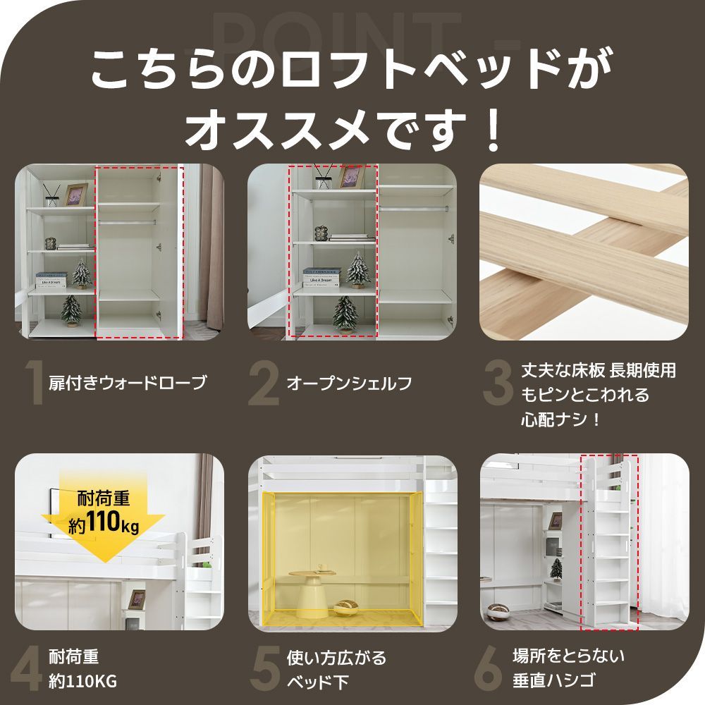 新商品登場！10％OFFクーポン発行中】2025新作 ロフトベッド システム