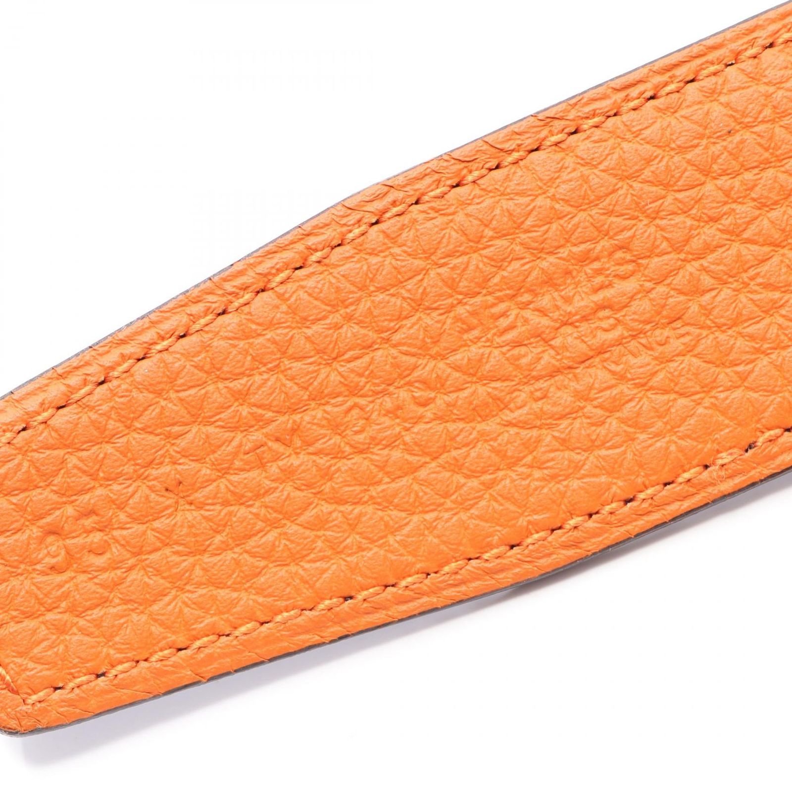 エルメス HERMES ベルト ブラック/オレンジ カーフ（牛革