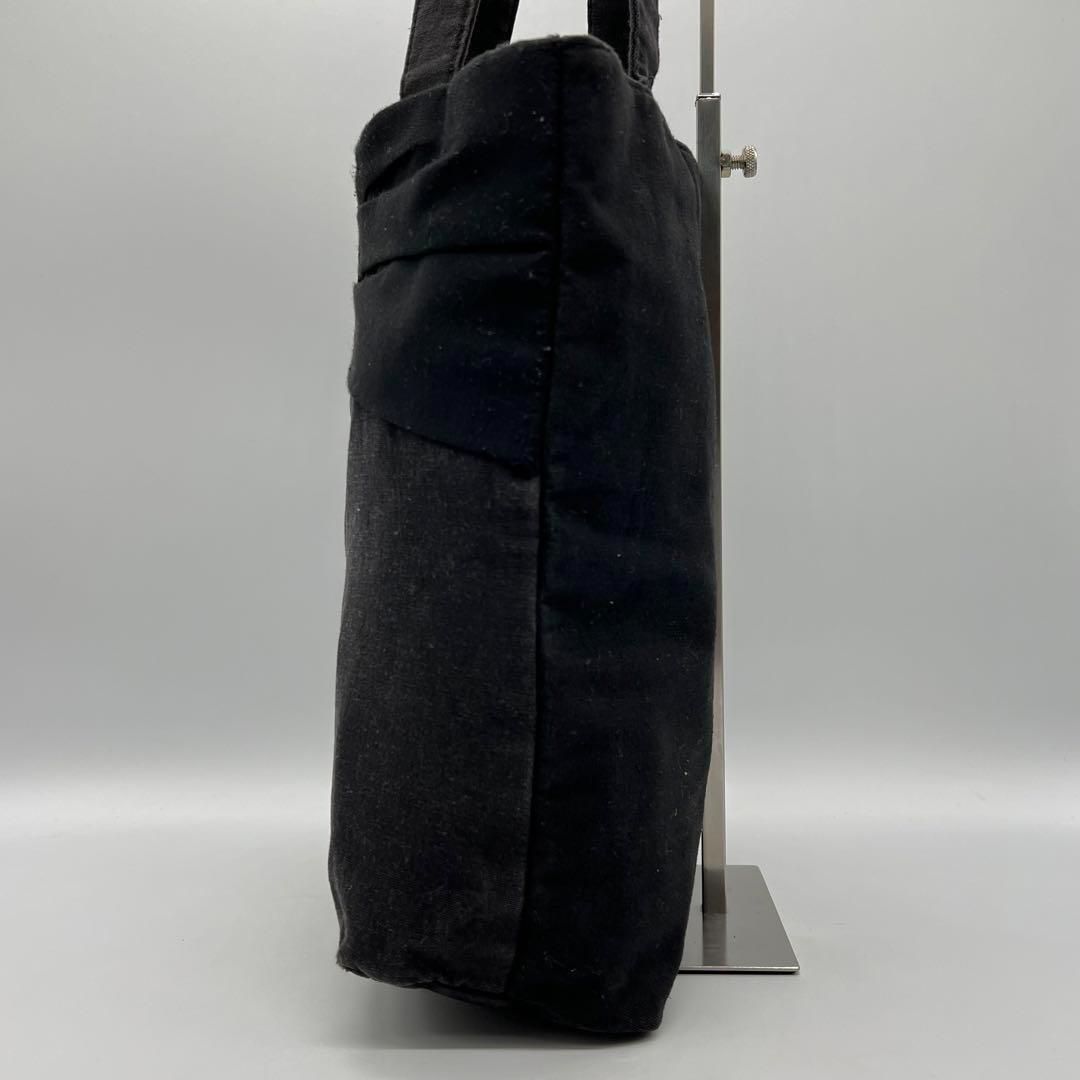 【良品】Yves saint Laurent ロゴ トートバッグ ブラック Yves Saint Laurent novelty tote bag Black Gold Logo YSL