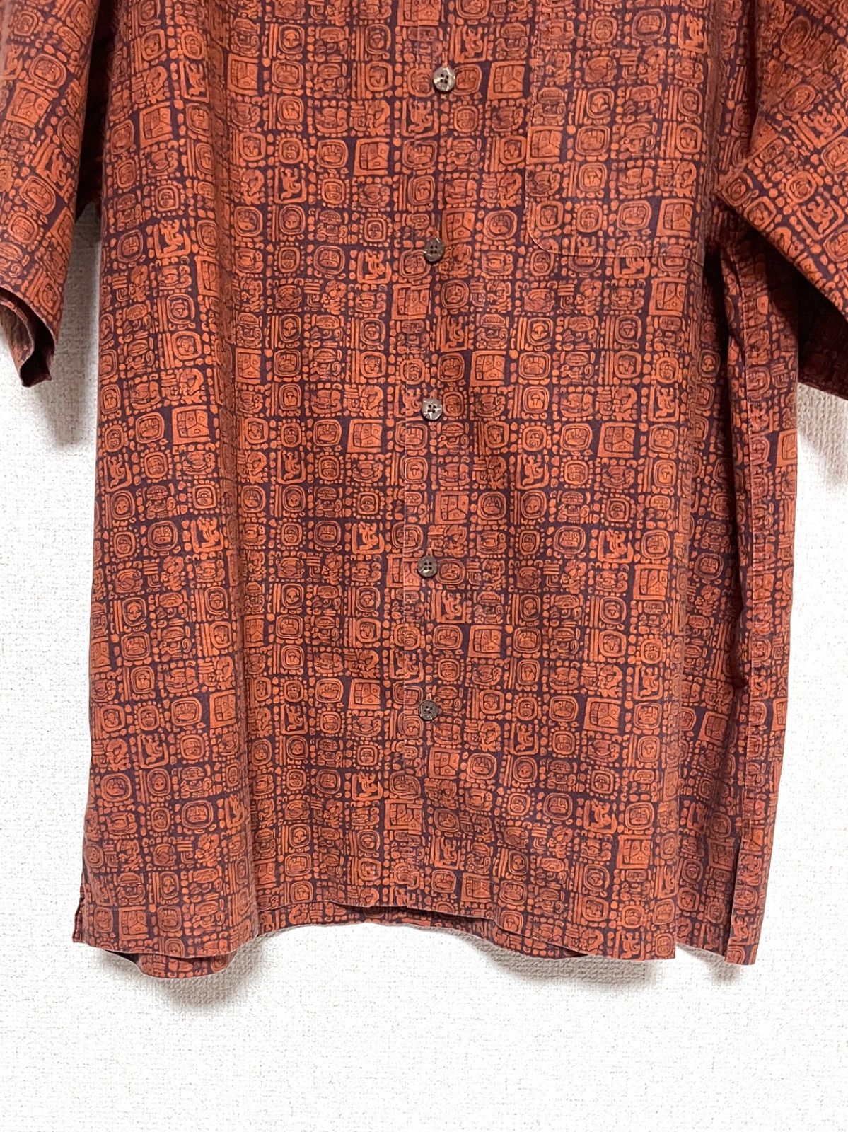 L.L.Bean】90-00s S/S 総柄 オープンカラーシャツ M エルエル