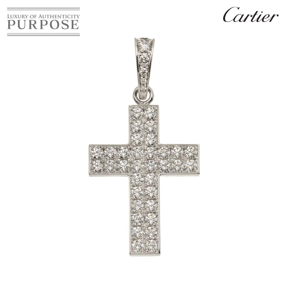 カルティエ クロスチャームWG K18 ダイヤ付きペンダントトップ