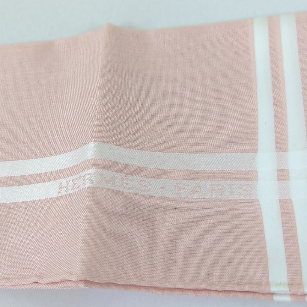 エルメス ハンカチ ハンカチーフ ブランド コットン100％ ピンク