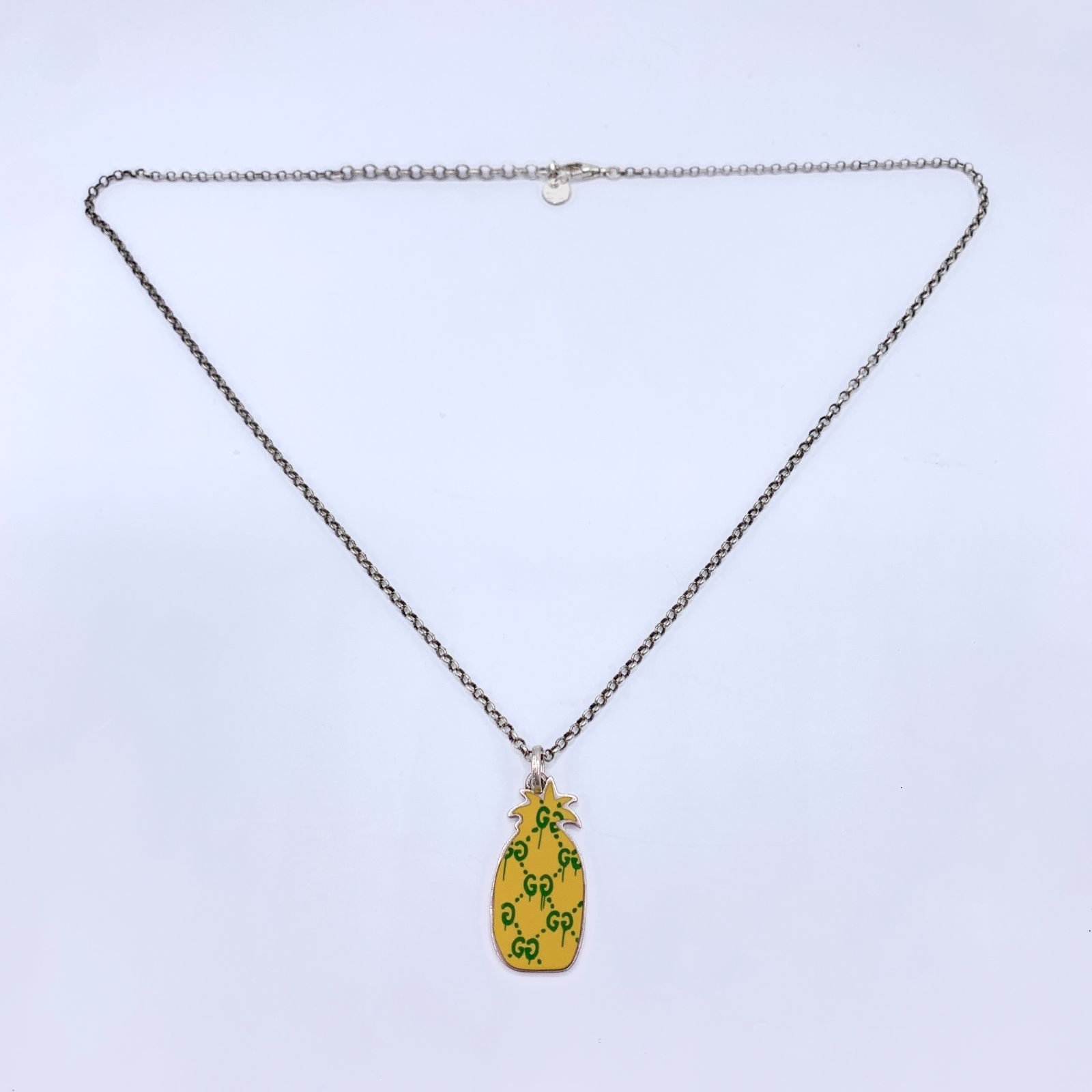 ▽GUCCI/グッチ ゴースト パイナップル ネックレス 476923 GG シルバー