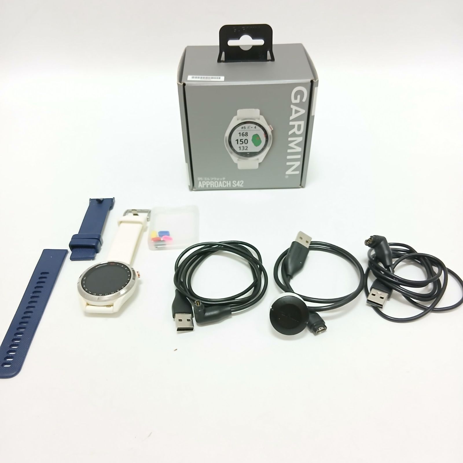 美品】GARMIN Approach S42 ホワイト GPSナビ GPS ゴルフ