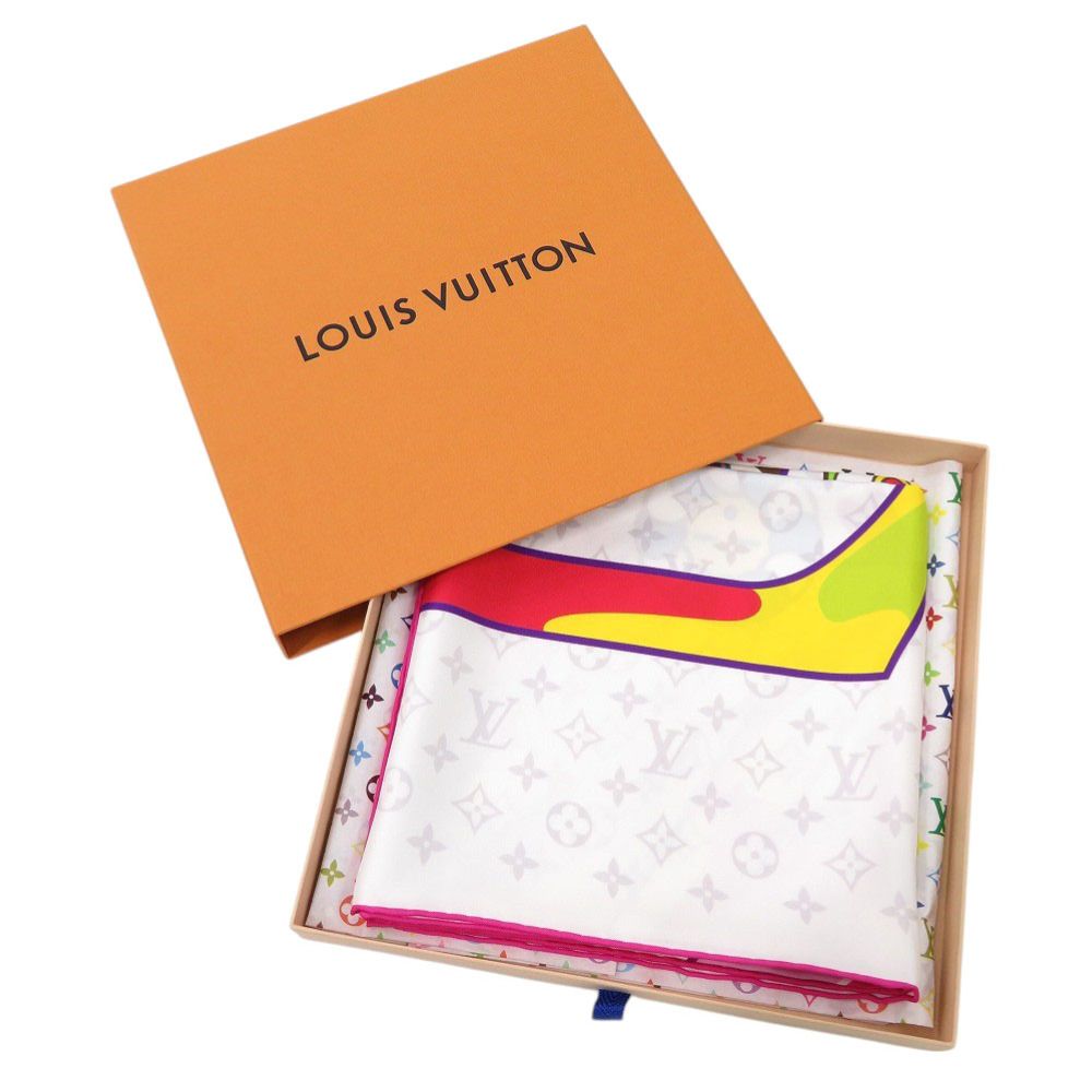 未使用品 ルイ ヴィトン LV × TM カレ90 スーパーフラット 村上