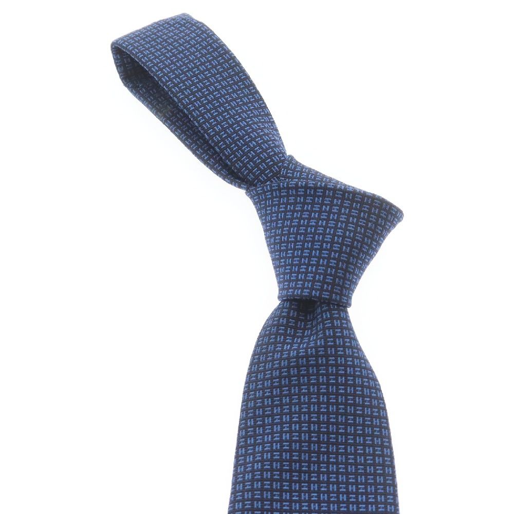 HERMES (エルメス) H総柄シルクネクタイ ブルー 339265T - メルカリ