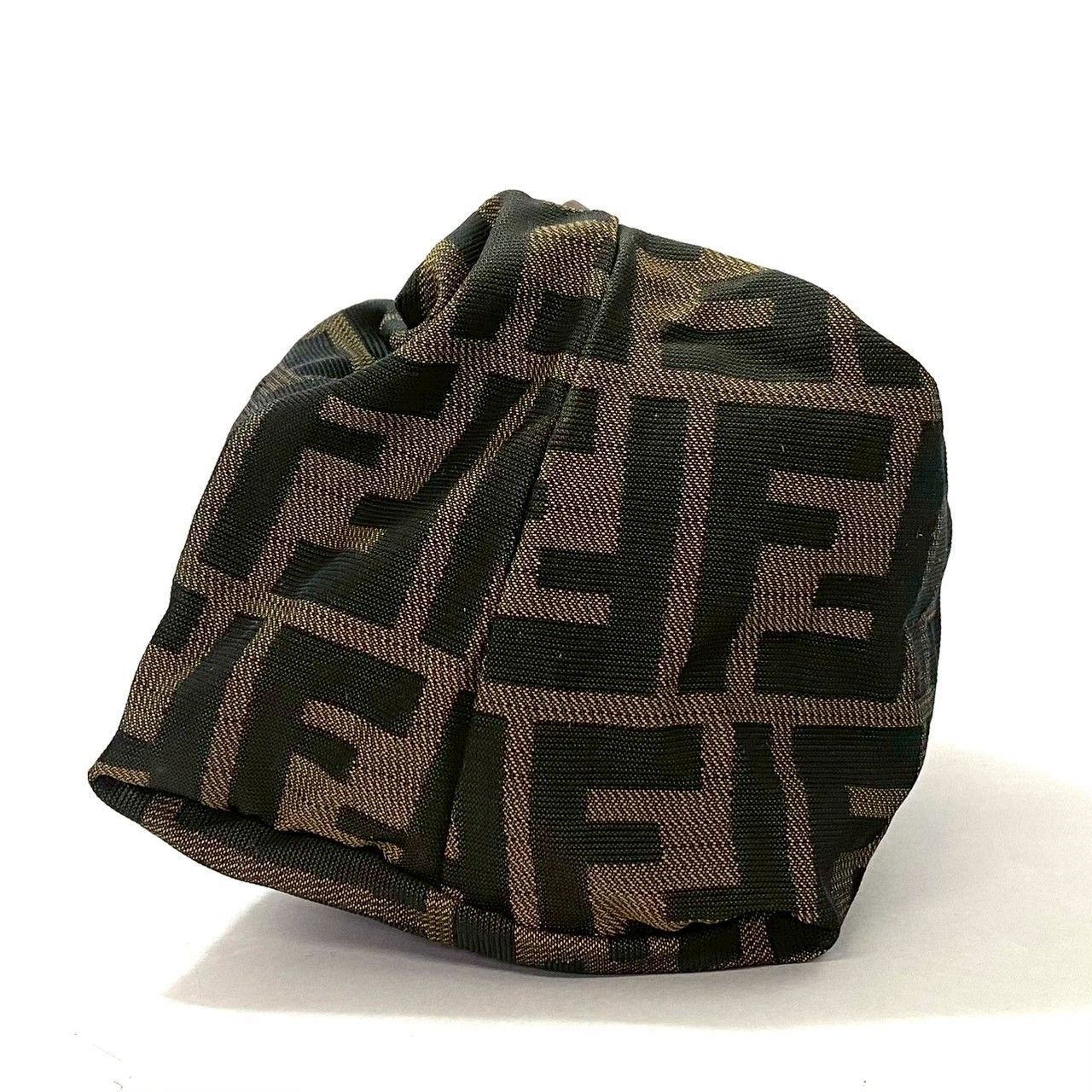 M FENDI ズッカ柄 ポーチ ファスナー破損 ブラウン 茶 バニティバッグ フェンディ 55286S2