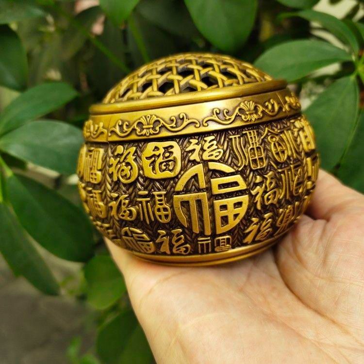銅 細工 浮彫り百福網蓋薫香炉 茶道香炉 工芸品 美術品 置物 銅 細工 浮彫り百福網蓋薫香炉 茶道香炉 工芸品 美術品 置物