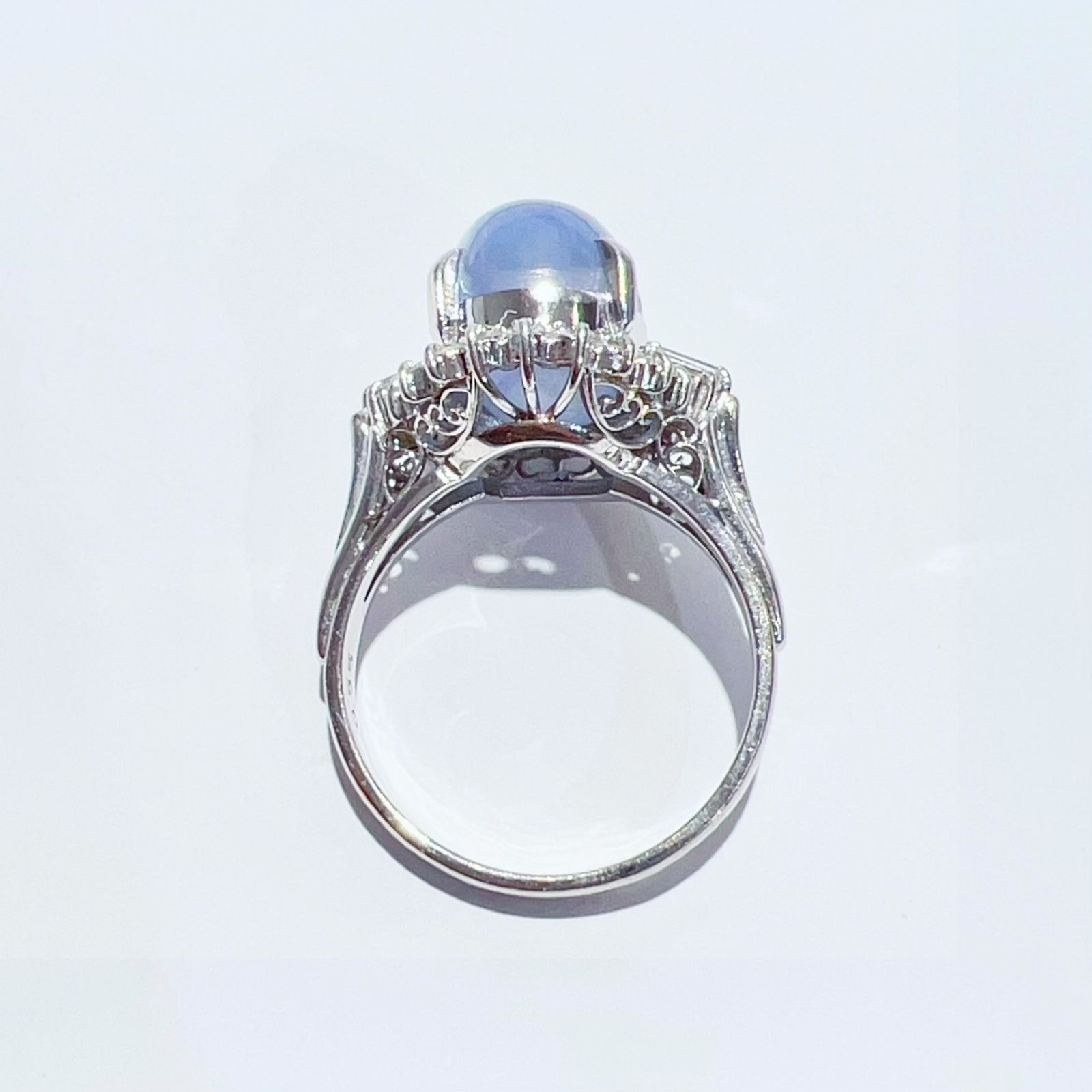 み*♡様 (新品)　ＰＴ900　ブルーダイヤ　ダイヤモンド　リング Pt900 天然 ブルー スターサファイア ダイヤ リング 13号 S10