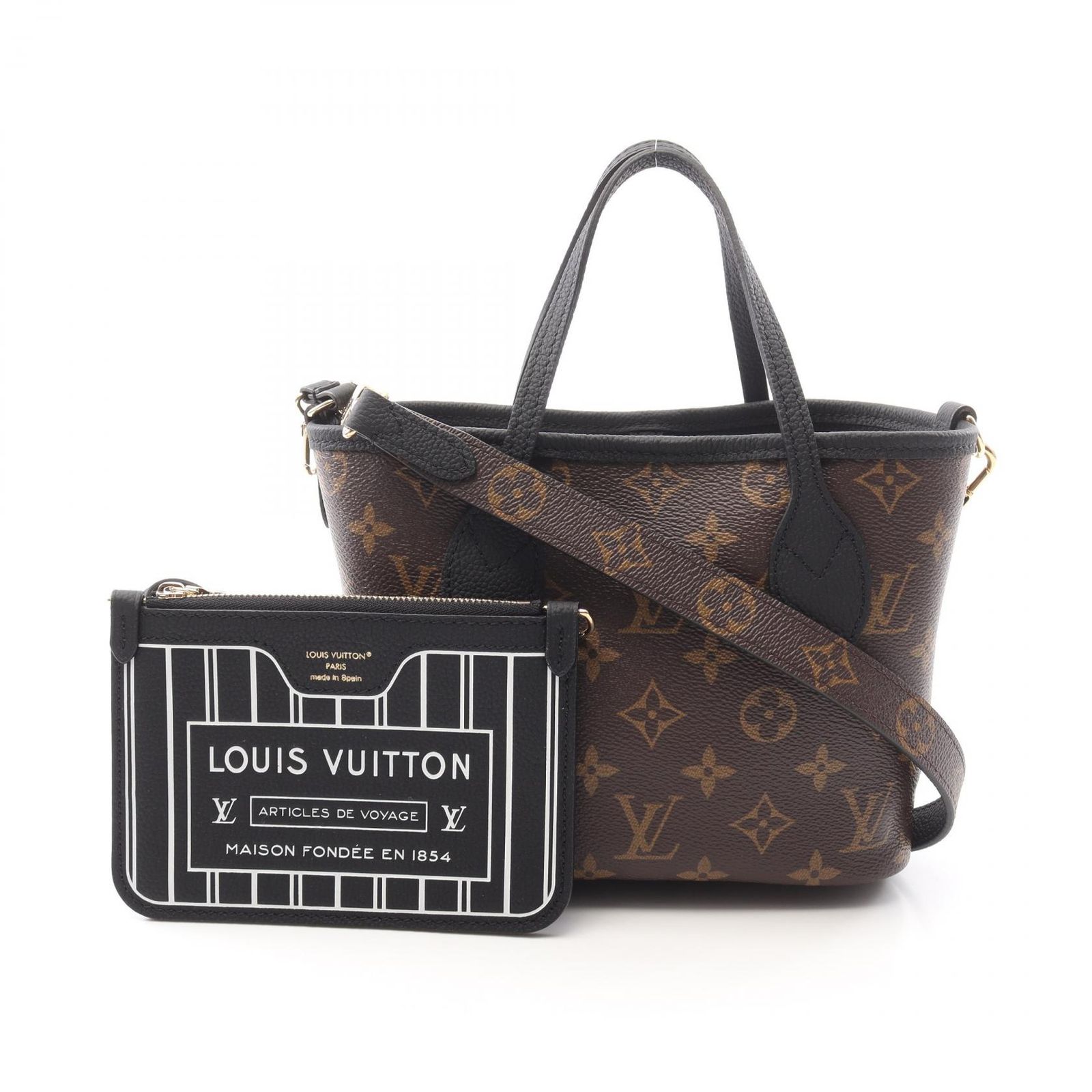 ルイ ヴィトン LOUIS VUITTON トートバッグ ネヴァーフル インサイドアウトBB M12099 ブラック|モノグラム PVCコーティングキャンバス レザー ネヴァーフル インサイドアウトBB レディース Used A