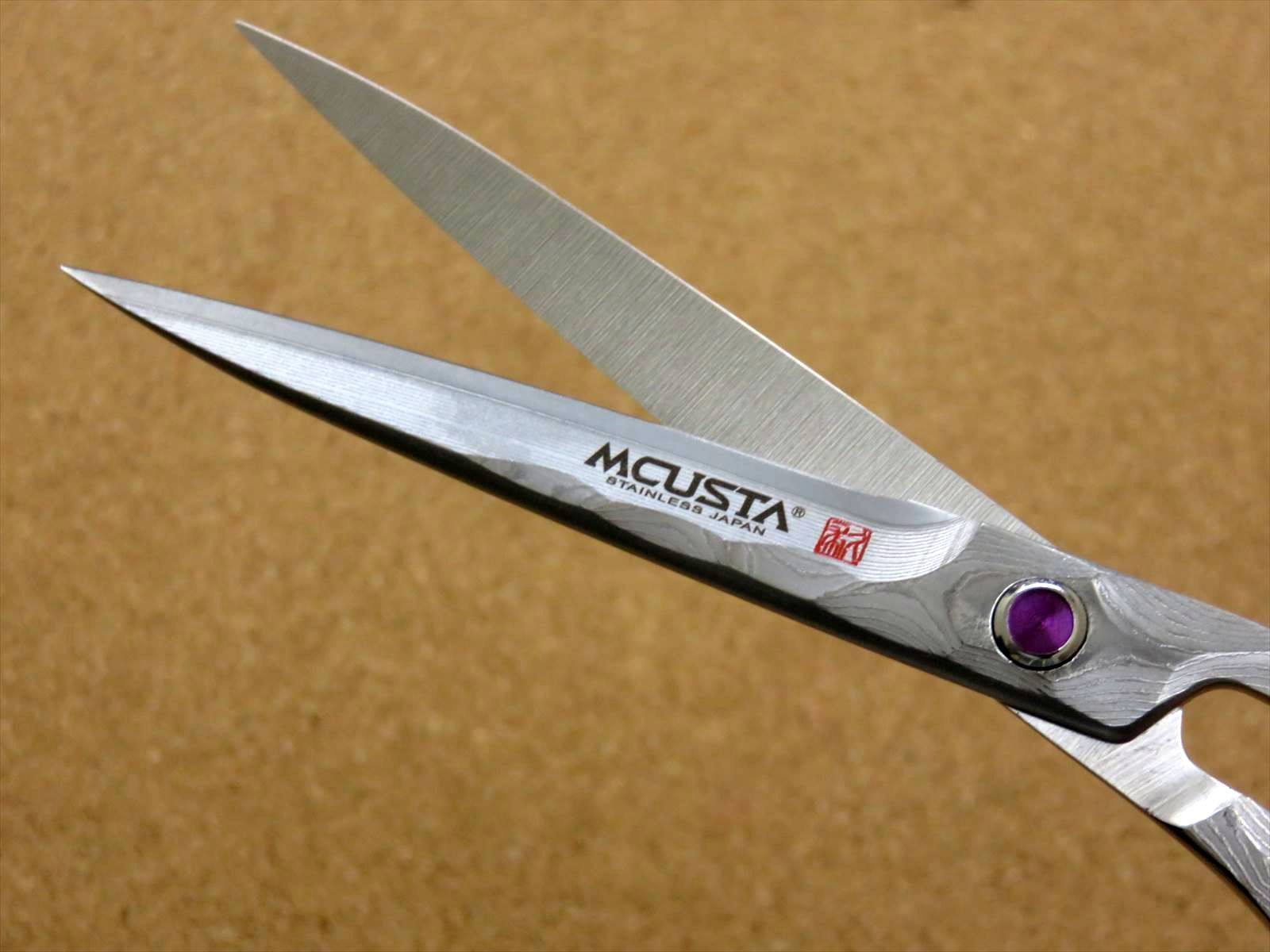 関の刃物 エムカスタ MCUSTA 桜 ダマスカス 32層鋼 V金10号 VG-10 最高級 はさみ ハサミ 鋏 ステンレス鋼 硬度 HRC60 桐箱入り 日本製