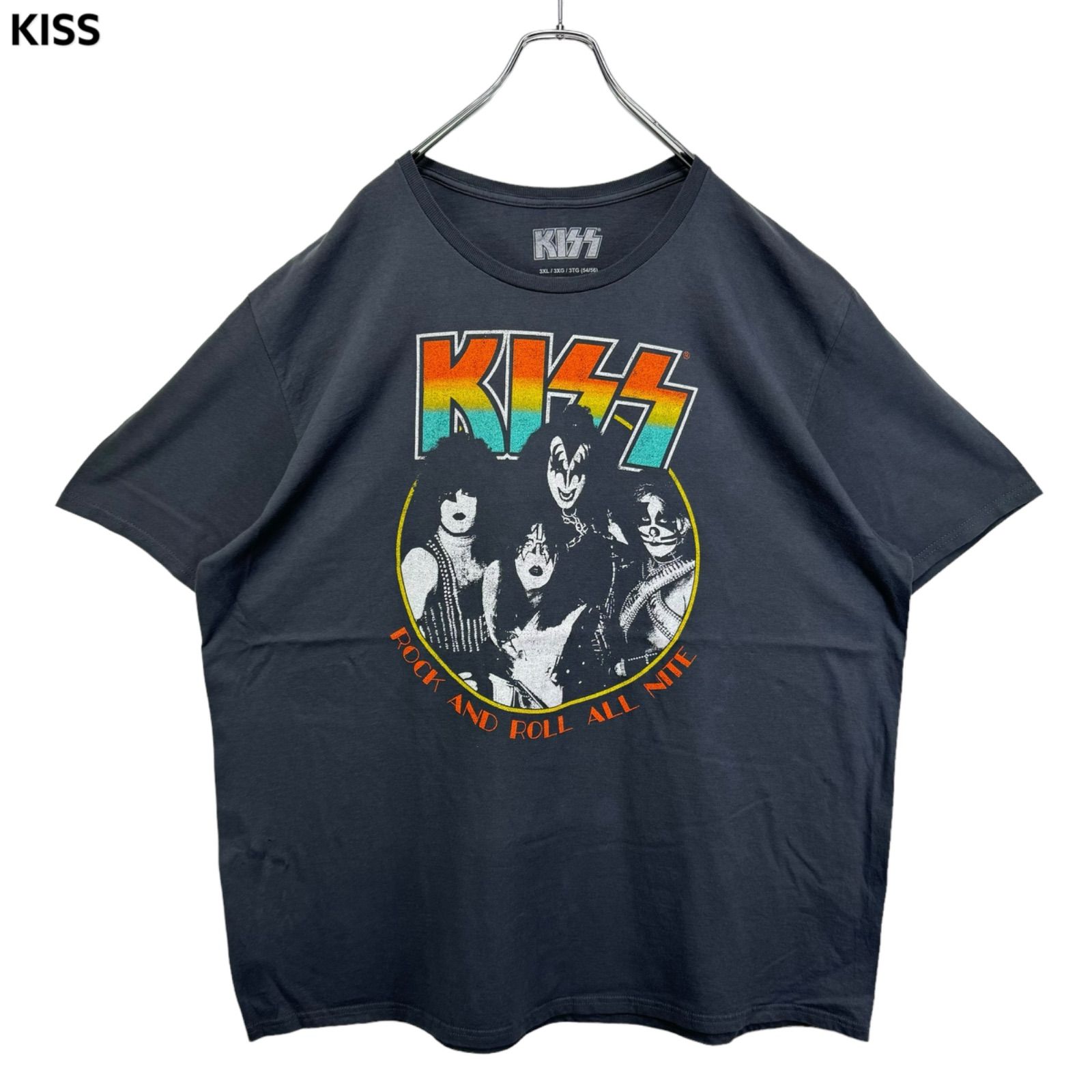 KISS Print T-shirt Tee キッス Tシャツ ハードロック グラムメタル 