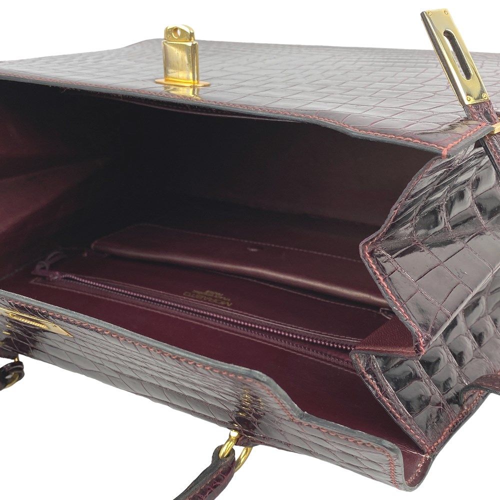 □美品□ モラビト スカラ 34 ハンド バッグ クロコ クロコダイル