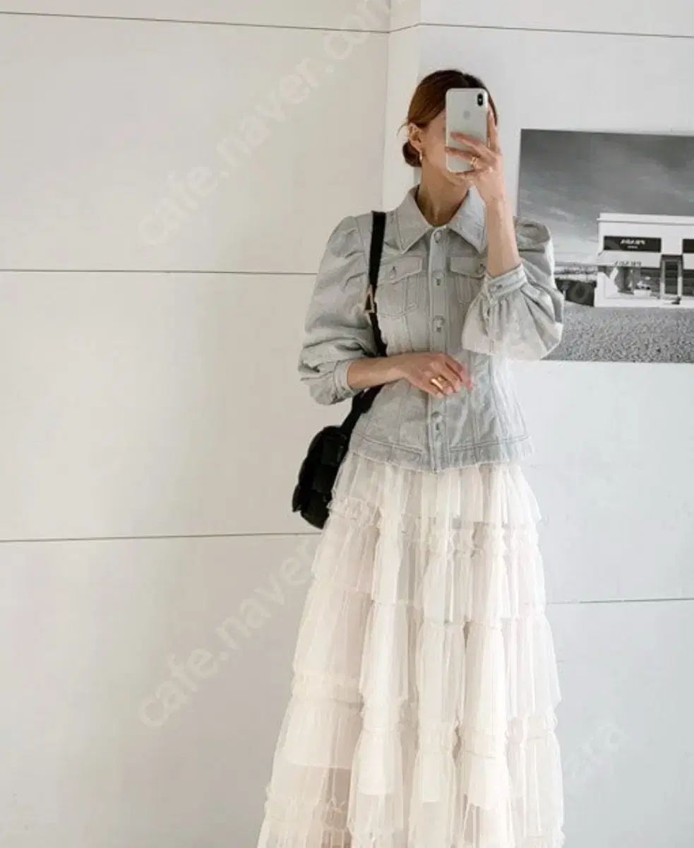 ジュローグ デニム デニム バルーン パフ ジャケット ゲストルック 通勤ルック 結婚式 フェミニン オールドマネー ルック