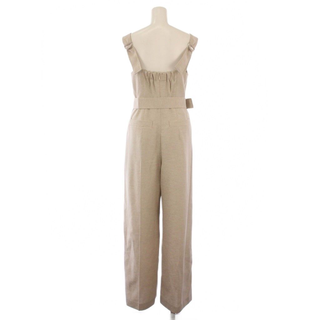 ダイアグラム グレースコンチネンタル Diagram GRACE CONTINENTAL 24SS 麻調ベルトサロペット オールインワン オーバーオール ベルト付き 36 ベージュ 0324117157 BM SIROKUMA-CORPORATION_COM