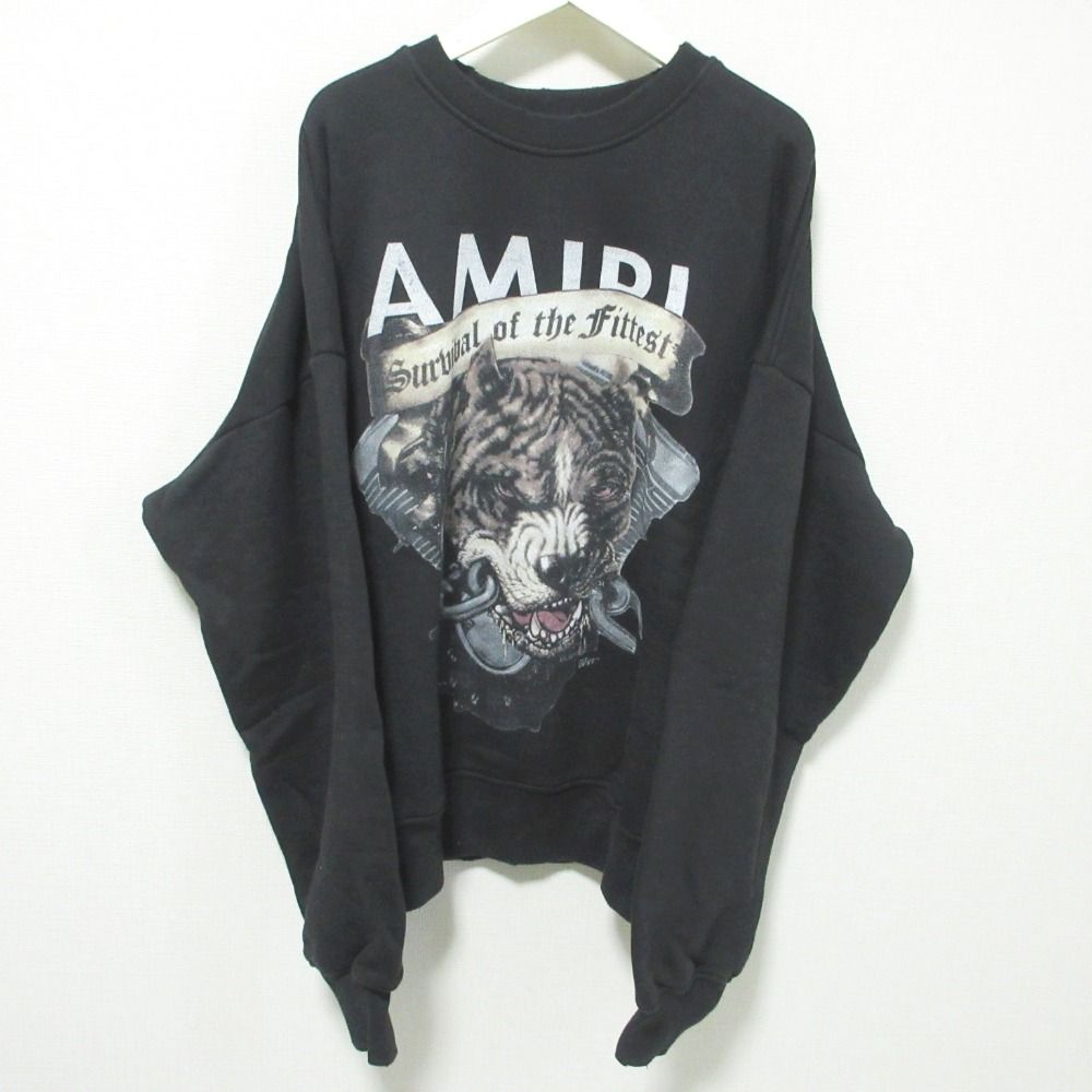 美品 AMIRI アミリ 19AW グラフィック ピットブル プルオーバー 