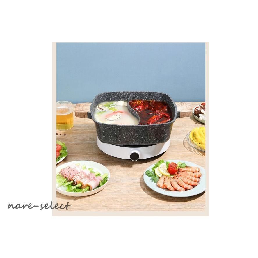 両手鍋 仕切り 付き 2食鍋 ステンレス だし汁 冬鍋 火鍋 鴛鴦鍋 卓上二食鍋 鍋パーティに最適 中華火鍋 調理器具 2種類の味を同時にしめる 同時に調理可能 IH 両手鍋 仕切り 付き 2食鍋 ステンレス だし汁 冬鍋 火鍋 鴛鴦鍋 卓上