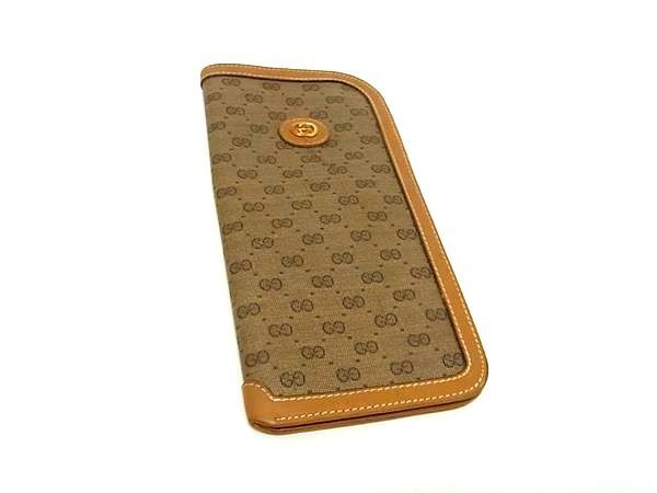 GUCCI グッチ 眼鏡ケース グッチ マイクロGG インターロッキングG メガネケース ブラウン系 PVC レザー ユニセックス ヴィンテージ