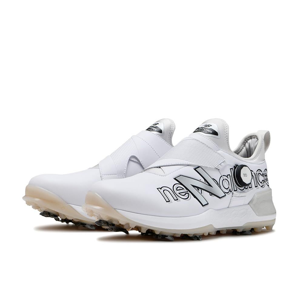 ニューバランス ゴルフシューズ FRESH FOAM 2500 UGB2500 フレッシュフォーム BOA ボア W ホワイト|シルバー 27.5 cm 2E W ホワイト|シルバー 27.5 cm 2E