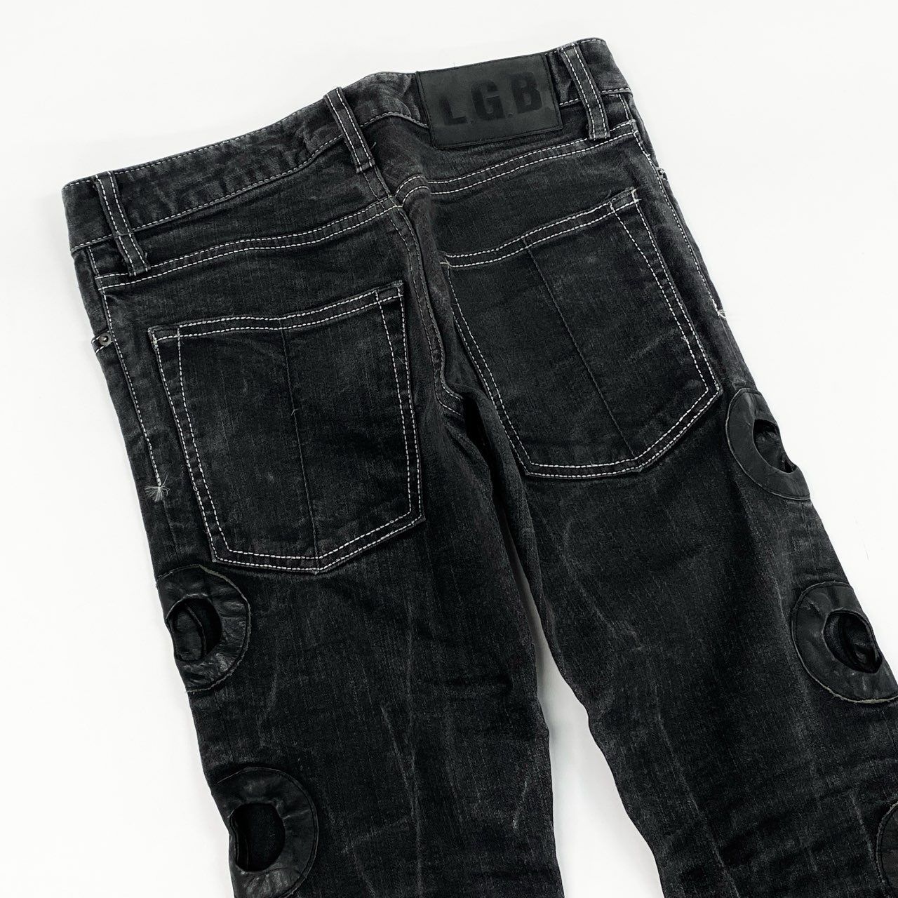 62g24 L.G.B. エルジービー ルグランブルー レザー切替 デザインパンツ  