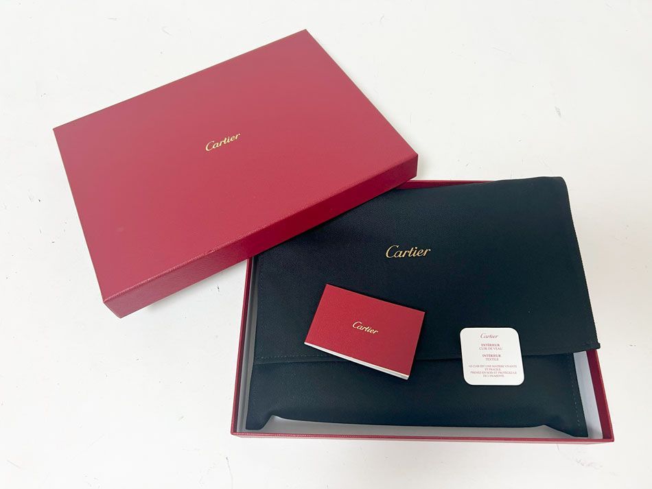 Cartier カルティエ マスト ドゥ ポーチ SM グレー カーフスキン  